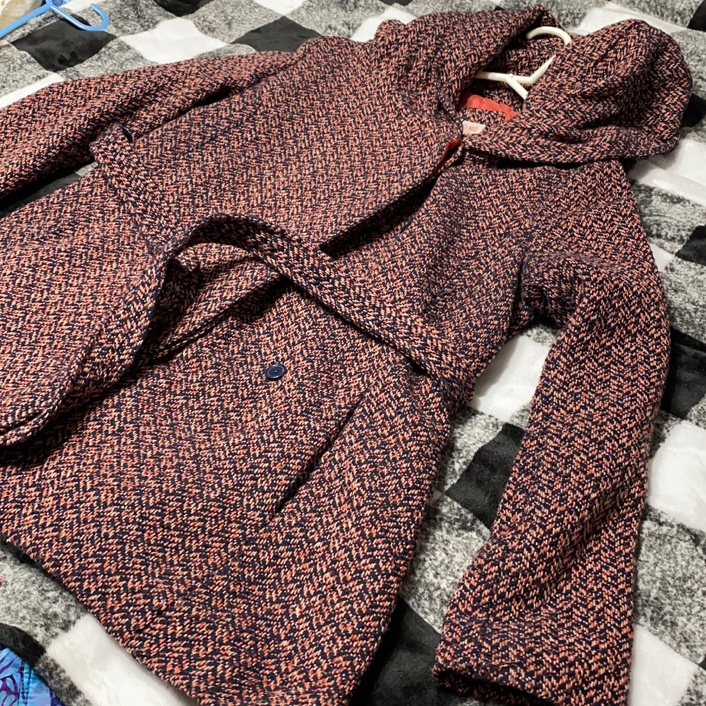 Mossimo Supply Co. collarless, hooded pea coat